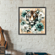 Load image into Gallery viewer, Blue And White Peony Tiger 40*40CM(Canvas) Full Round Drill Diamond Painting
