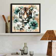 Load image into Gallery viewer, Blue And White Peony Tiger 40*40CM(Canvas) Full Round Drill Diamond Painting
