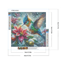 Load image into Gallery viewer, Poinsettia Hummingbird 40*40CM(Canvas) Full Round Drill Diamond Painting
