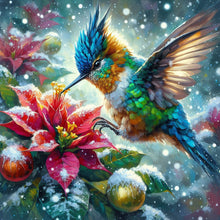 Load image into Gallery viewer, Poinsettia Hummingbird 40*40CM(Canvas) Full Round Drill Diamond Painting
