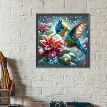 Load image into Gallery viewer, Poinsettia Hummingbird 40*40CM(Canvas) Full Round Drill Diamond Painting
