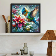 Load image into Gallery viewer, Poinsettia Hummingbird 40*40CM(Canvas) Full Round Drill Diamond Painting
