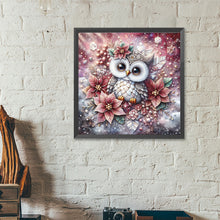 Load image into Gallery viewer, Poinsettia Owl 40*40CM(Canvas) Full Round Drill Diamond Painting
