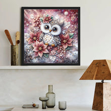 Load image into Gallery viewer, Poinsettia Owl 40*40CM(Canvas) Full Round Drill Diamond Painting
