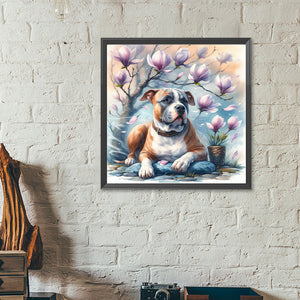 Magnolia Bulldog 40*40CM(Canvas) Full Round Drill Diamond Painting