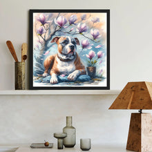 Load image into Gallery viewer, Magnolia Bulldog 40*40CM(Canvas) Full Round Drill Diamond Painting
