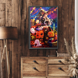 Halloween Witch 40*60CM(Canvas) Full Round Drill Diamond Painting