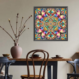 Butterfly Mandala 40*40CM(Canvas) Full Round Drill Diamond Painting