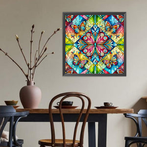 Butterfly Mandala 40*40CM(Canvas) Full Round Drill Diamond Painting