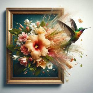 Little Hummingbird Running Out Of The Frame 40*40CM(Canvas) Full Round Drill Diamond Painting