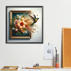 Little Hummingbird Running Out Of The Frame 40*40CM(Canvas) Full Round Drill Diamond Painting