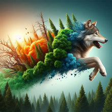 Load image into Gallery viewer, Run Out Of The Frame Mountain Wolf 40*40CM(Canvas) Full Round Drill Diamond Painting
