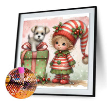 Load image into Gallery viewer, Christmas Girl And Dog 30*30CM(Canvas) Full Round Drill Diamond Painting
