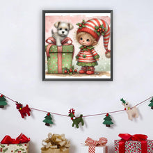 Load image into Gallery viewer, Christmas Girl And Dog 30*30CM(Canvas) Full Round Drill Diamond Painting
