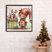 Load image into Gallery viewer, Christmas Girl And Dog 30*30CM(Canvas) Full Round Drill Diamond Painting
