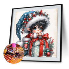 Load image into Gallery viewer, Christmas Black Hair Elf Boy 30*30CM(Canvas) Full Round Drill Diamond Painting
