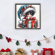 Load image into Gallery viewer, Christmas Black Hair Elf Boy 30*30CM(Canvas) Full Round Drill Diamond Painting
