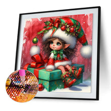 Load image into Gallery viewer, Christmas Curly Elf Girl 30*30CM(Canvas) Full Round Drill Diamond Painting
