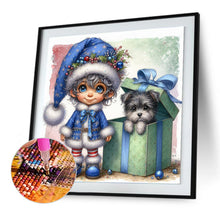 Load image into Gallery viewer, Christmas Boy And Dog 30*30CM(Canvas) Full Round Drill Diamond Painting
