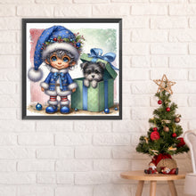 Load image into Gallery viewer, Christmas Boy And Dog 30*30CM(Canvas) Full Round Drill Diamond Painting
