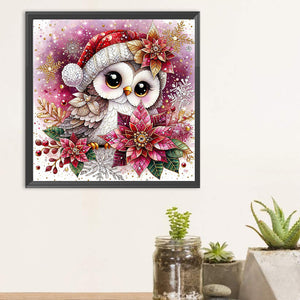 Christmas Owl 30*30CM(Canvas) Full Round Drill Diamond Painting