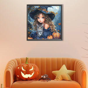 Autumn Witch 40*40CM(Picture) Full AB Round Drill Diamond Painting