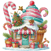 Load image into Gallery viewer, Christmas Ice Cream House 30*30CM(Canvas) Partial Special Shaped Drill Diamond Painting
