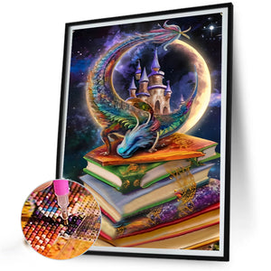 Magic Book Dragon 40*50CM(Canvas) Full Round Drill Diamond Painting