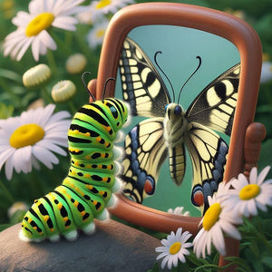 Caterpillar Butterfly 40*40CM(Canvas) Full Round Drill Diamond Painting