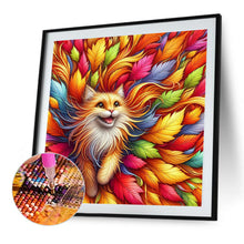 Load image into Gallery viewer, Leaf Orange Cat 40*40CM(Canvas) Full Round Drill Diamond Painting
