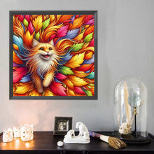 Load image into Gallery viewer, Leaf Orange Cat 40*40CM(Canvas) Full Round Drill Diamond Painting
