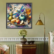 Load image into Gallery viewer, Fruit Plate Dragonfly 40*40CM(Canvas) Full Round Drill Diamond Painting
