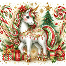 Load image into Gallery viewer, Christmas Candy Unicorn 40*40CM(Canvas) Full Round Drill Diamond Painting
