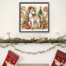 Load image into Gallery viewer, Christmas Candy Unicorn 40*40CM(Canvas) Full Round Drill Diamond Painting
