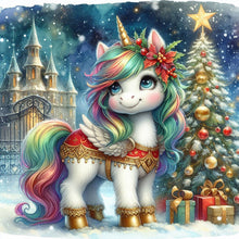 Load image into Gallery viewer, Christmas Tree Castle Unicorn 40*40CM(Canvas) Full Round Drill Diamond Painting
