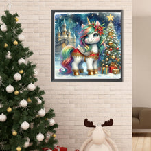 Load image into Gallery viewer, Christmas Tree Castle Unicorn 40*40CM(Canvas) Full Round Drill Diamond Painting
