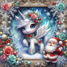 Load image into Gallery viewer, Santa Claus And Unicorn 40*40CM(Canvas) Full Round Drill Diamond Painting
