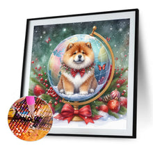 Load image into Gallery viewer, Christmas Globe Chow Chow 40*40CM(Canvas) Full Round Drill Diamond Painting
