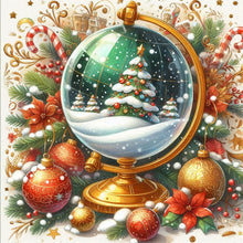 Load image into Gallery viewer, Christmas Tree Globe 40*40CM(Canvas) Full Round Drill Diamond Painting
