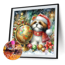 Load image into Gallery viewer, Christmas Globe Shih Tzu 40*40CM(Canvas) Full Round Drill Diamond Painting
