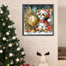 Load image into Gallery viewer, Christmas Globe Shih Tzu 40*40CM(Canvas) Full Round Drill Diamond Painting
