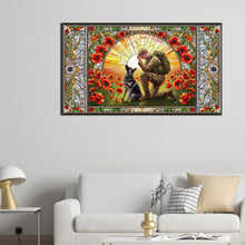 Load image into Gallery viewer, Glass Painting Of Warrior And War Dog Hound 40*70CM(Canvas) Full Round Drill Diamond Painting
