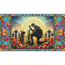 Load image into Gallery viewer, Glass Painting Of A Soldier And A War Dog Hound Cross 40*70CM(Canvas) Full Round Drill Diamond Painting
