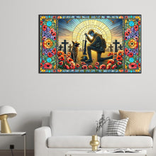 Load image into Gallery viewer, Glass Painting Of A Soldier And A War Dog Hound Cross 40*70CM(Canvas) Full Round Drill Diamond Painting
