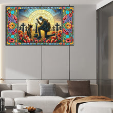 Load image into Gallery viewer, Glass Painting Of A Soldier And A War Dog Hound Cross 40*70CM(Canvas) Full Round Drill Diamond Painting
