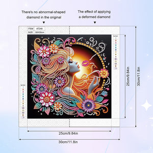 Beauty 30*30CM(Canvas) Partial Special Shaped Drill Diamond Painting