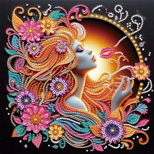 Beauty 30*30CM(Canvas) Partial Special Shaped Drill Diamond Painting