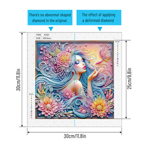 Beauty 30*30CM(Canvas) Partial Special Shaped Drill Diamond Painting