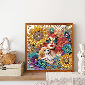 Beauty 30*30CM(Canvas) Partial Special Shaped Drill Diamond Painting