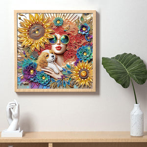 Beauty 30*30CM(Canvas) Partial Special Shaped Drill Diamond Painting